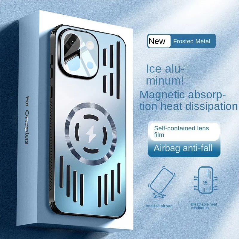 Para OnePlus 13T funda de Metal duro disipación de calor carga inalámbrica magnética protege la contraportada para OnePlus 13 13R 13T 1 + 13 Shell - imagen 2