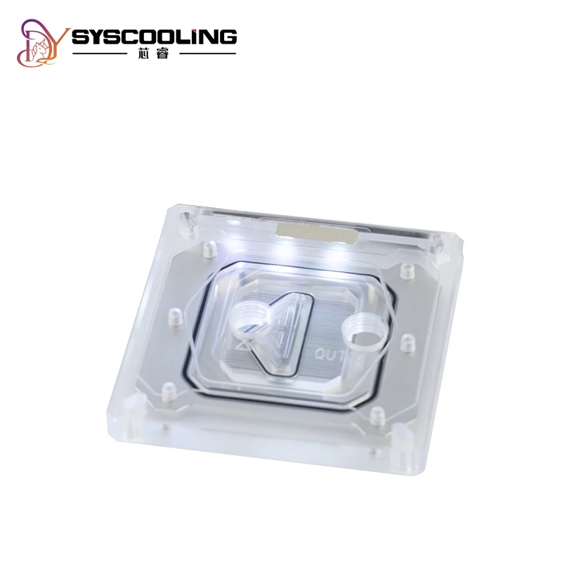 Bloque de refrigeración por agua de CPU Syscooling para AMD Ryzen 3 5 7 9 INTEL LGA1200 1700 iluminación ARGB placa base síncrona enfriador de CPU - imagen 2