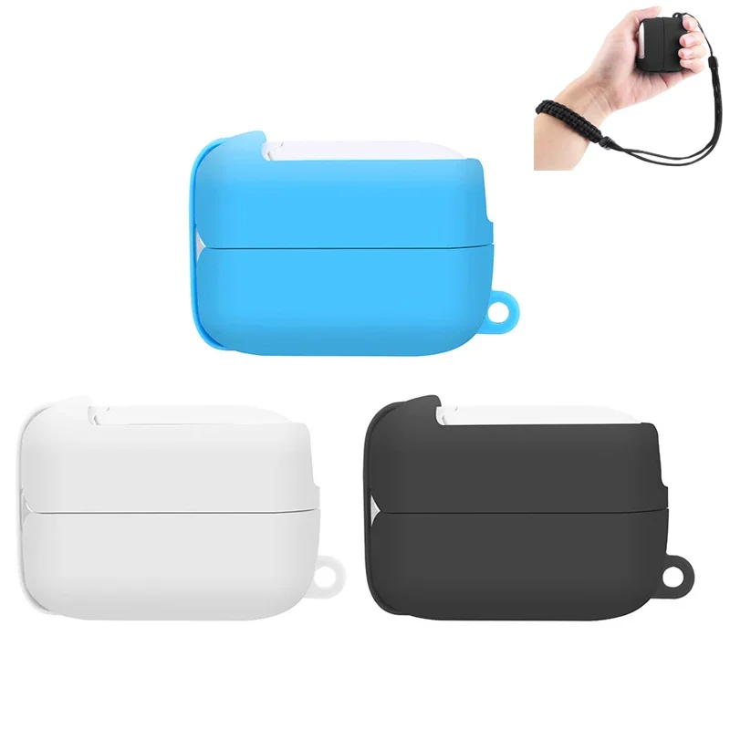 Funda de silicona 2 en 1, cubierta de batería, carcasa protectora, correa de muñeca ajustable, juego de cuerdas trenzadas para accesorios de cámara Insta360 GO 2