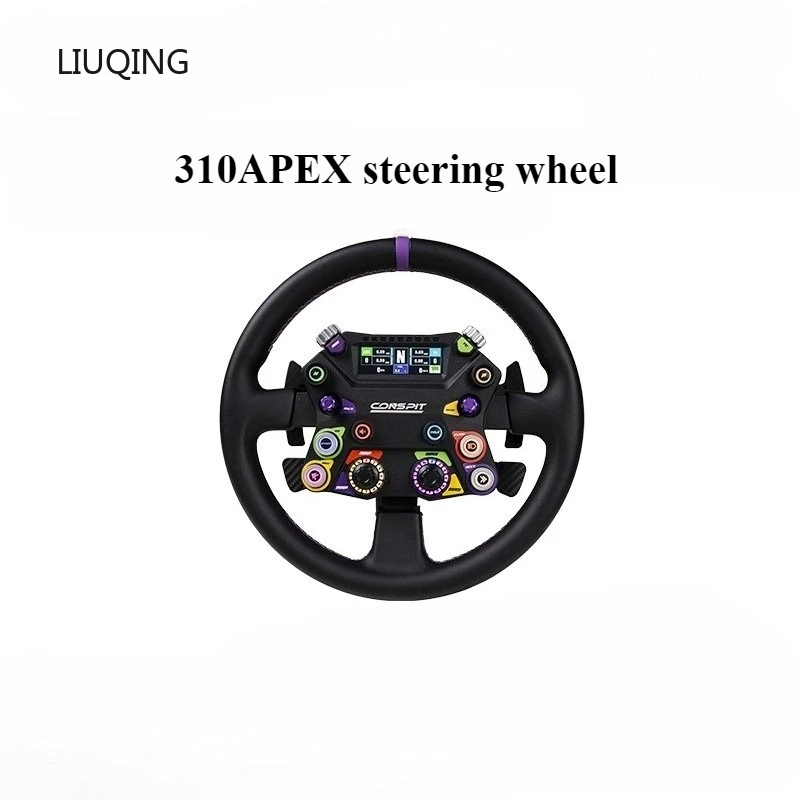 CONSPIT 310 APEX Sim Racing Wheel Volante Fuerza Feedback y LCD de 2,99" + Brida de enchufe de aviación/CDR desmontaje rápido