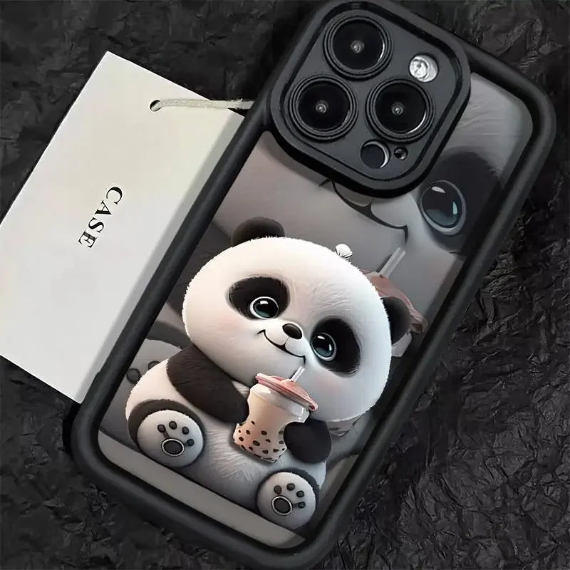 Funda para Samsung Galaxy S25 S24 S23 Ultra Plus A55 A54 A35 5G S20 FE lindo Panda silicona protección de cámara funda trasera de teléfono suave - imagen 3