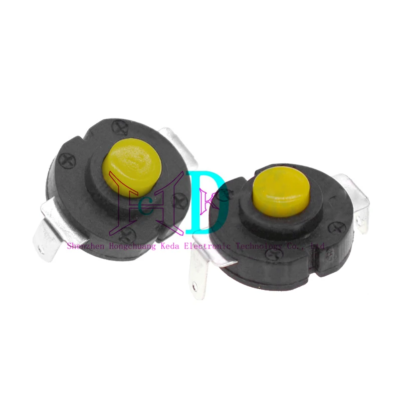 5 uds interruptor de botón 14*13MM linterna de luz fuerte micro interruptor de botón 1413-YK pie doblado autobloqueo uno en uno apagado - imagen 4
