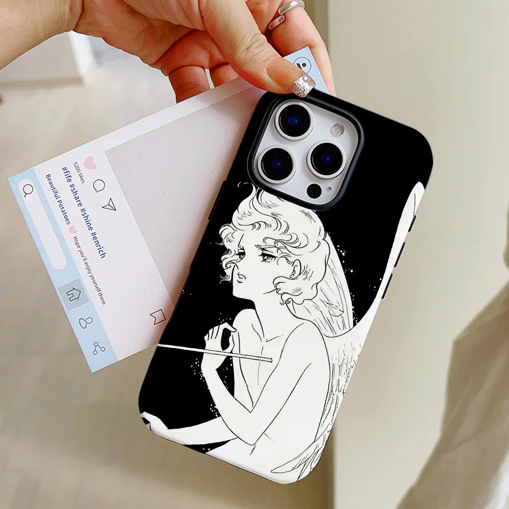 Funda de teléfono con diseño de Ángel para iPhone 16, 15, 14, 13, 12, 11 Pro Max Plus, funda trasera magnética de lujo de doble capa - imagen 2