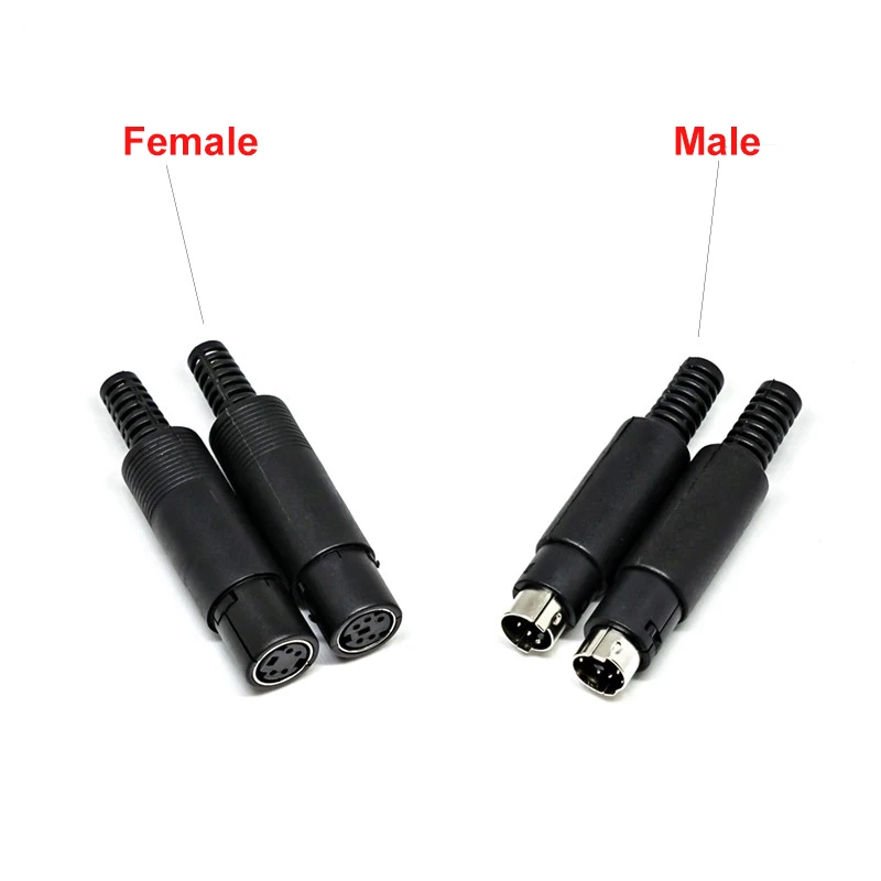 2 uds Mini enchufe DIN 3/4/5/6/7/8 PIN montaje de Cable de chasis macho hembra enchufe 3-8Pin Cable de soldadura Terminal S Mini conector macho PS2 - imagen 2