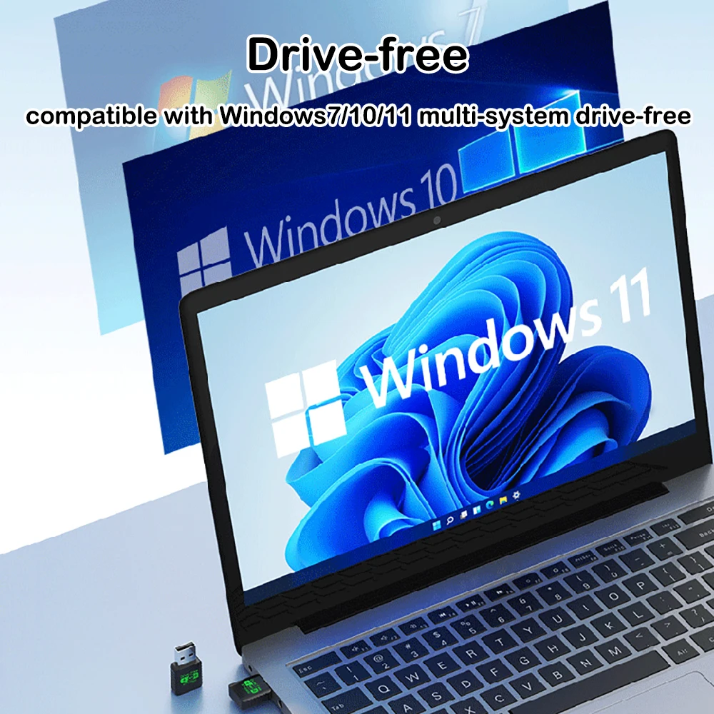 Adaptador WiFI USB 2 en 1 de 900Mbps, tarjeta de red inalámbrica Bluetooth 5,4, controlador de doble banda 2,4G 5GHz, Dongle USB gratuito para PC Win 10 11 - imagen 5