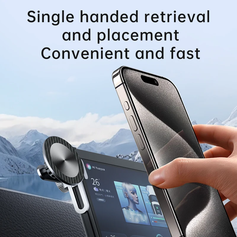 OUTMIX-soporte de teléfono con pantalla especial para vehículos de nueva energía, aleación de aluminio, pantalla telescópica Magsafe, Base fija, soporte de navegación - imagen 3