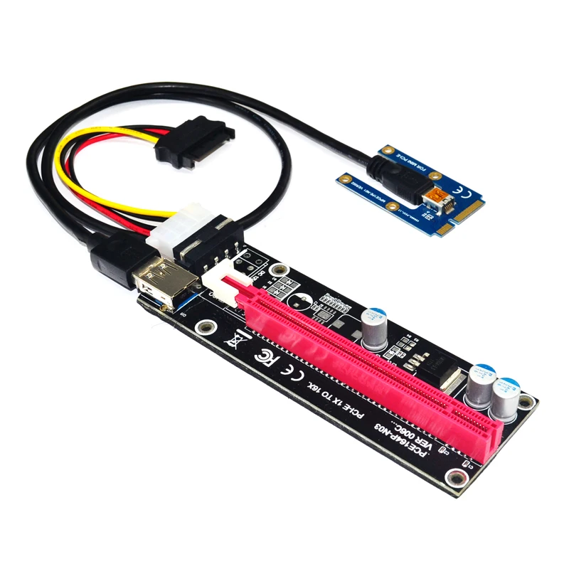 Mini PCIe a PCI express 16X Riser para ordenador portátil tarjeta gráfica externa EXP GDC BTC Antminer Miner mPCIe a PCI-e ranura tarjeta de minería