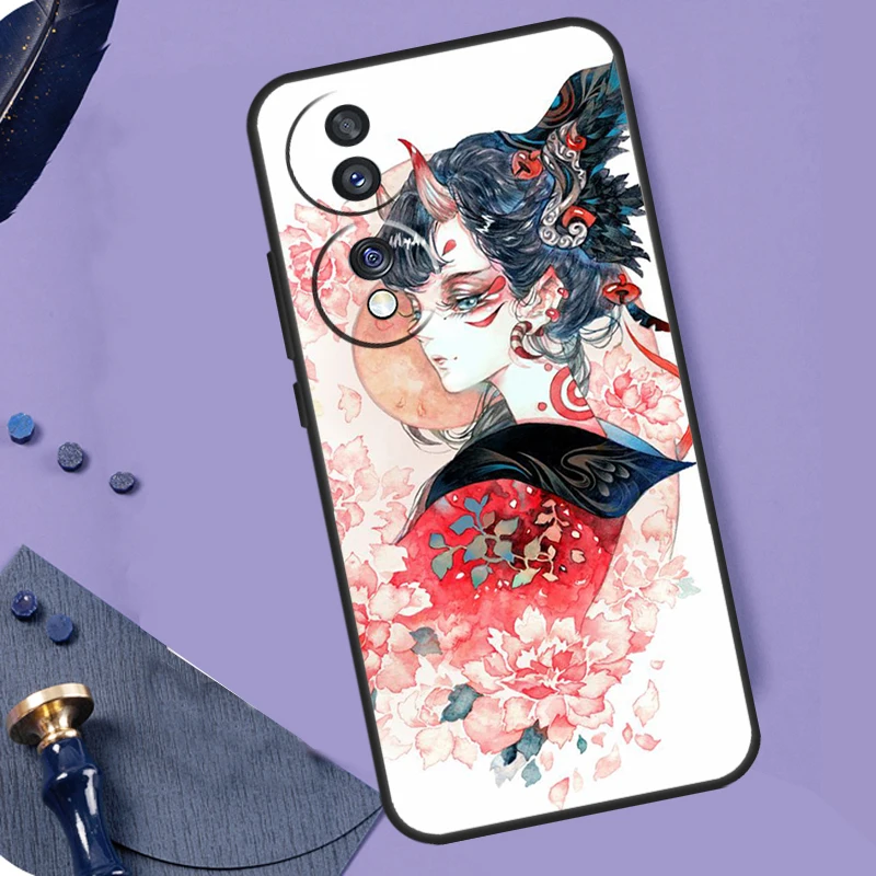 Funda de zorro de Anime de estilo japonés para Honor Magic 6 5 Pro Lite 50 70 90, funda para Honor X9b X8b X7 X8 X9 X6a X7a X8a X9a - imagen 4