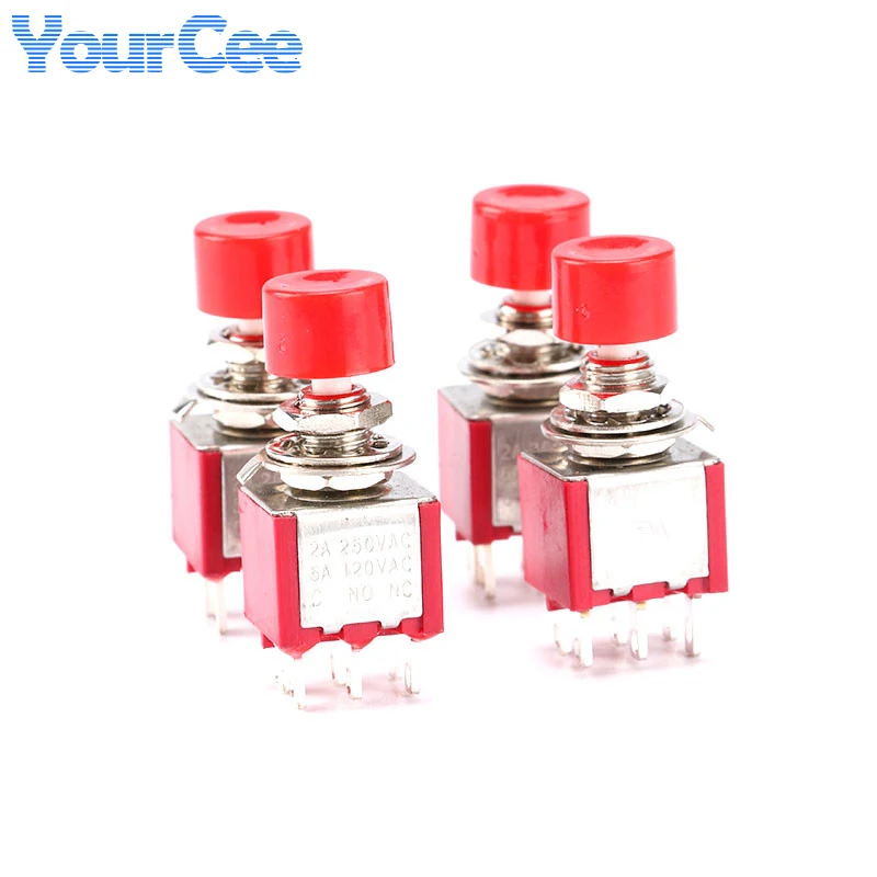 PS-102 PS-202 Mini 6mm 3pin 6pin interruptor de palanca SPDT DPDT interruptor de botón momentáneo 2A 250VAC 5A 120VAC E-TEN1 15A 2/3/4/6P - imagen 4