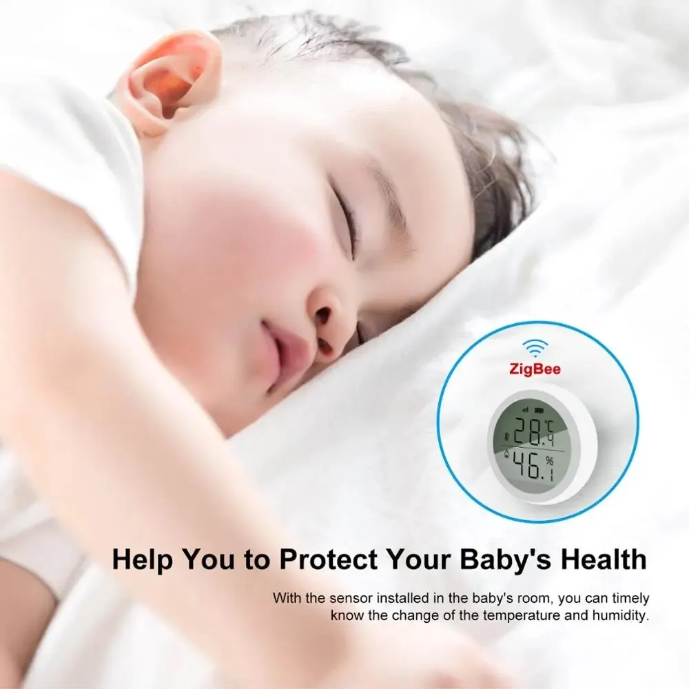 Termómetro inteligente ZigBee Tuya, Sensor de temperatura y humedad interior para el hogar con pantalla LCD, aplicación de Control por voz, Alexa y Google Home - imagen 5