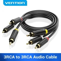 Vention Cable AV con conectores RCA duplicados dorado para TV y STB