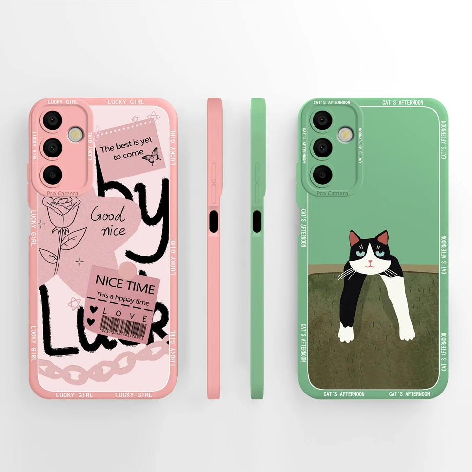 Fundas de teléfono para Samsung Galaxy A15 Lovely Cats, protección de cámara, cubierta de silicona suave para SamsungGalaxy A 15, Fundas parachoques Coque