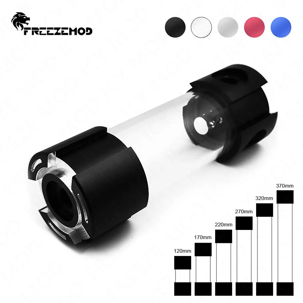 FREEZEMOD-depósito cilíndrico de 50mm, cubierta de Metal, tanque de agua colorido, 12/17/22/27/32CM, extractor de burbujas incorporado, YSX-5DC - imagen 2