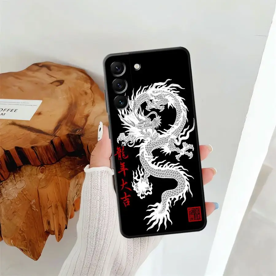 Funda de teléfono suave negra con diseño de dragón chino para Samsung Galaxy A36 A41 A26 A72 A51 A73 A24 A55 A22 A52 A23 A53 A25 A71 A32 - imagen 2