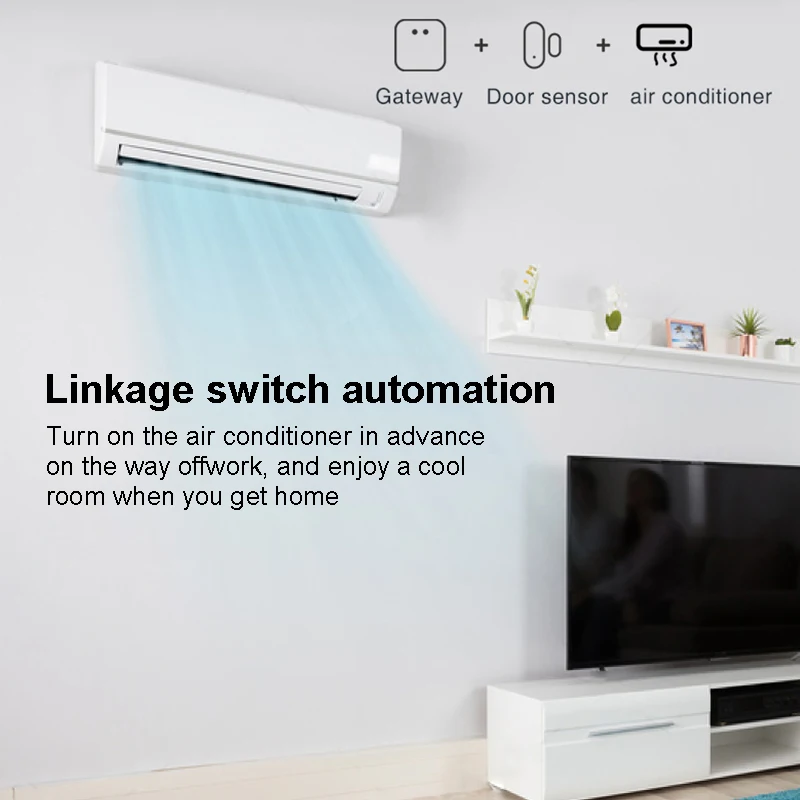 Tuya-Sensor de puerta inteligente Zigbee, Detector de apertura y cierre de puerta y ventana, sistema de seguridad para el hogar inteligente negro, funciona con la aplicación Gateway Smart Life - imagen 4