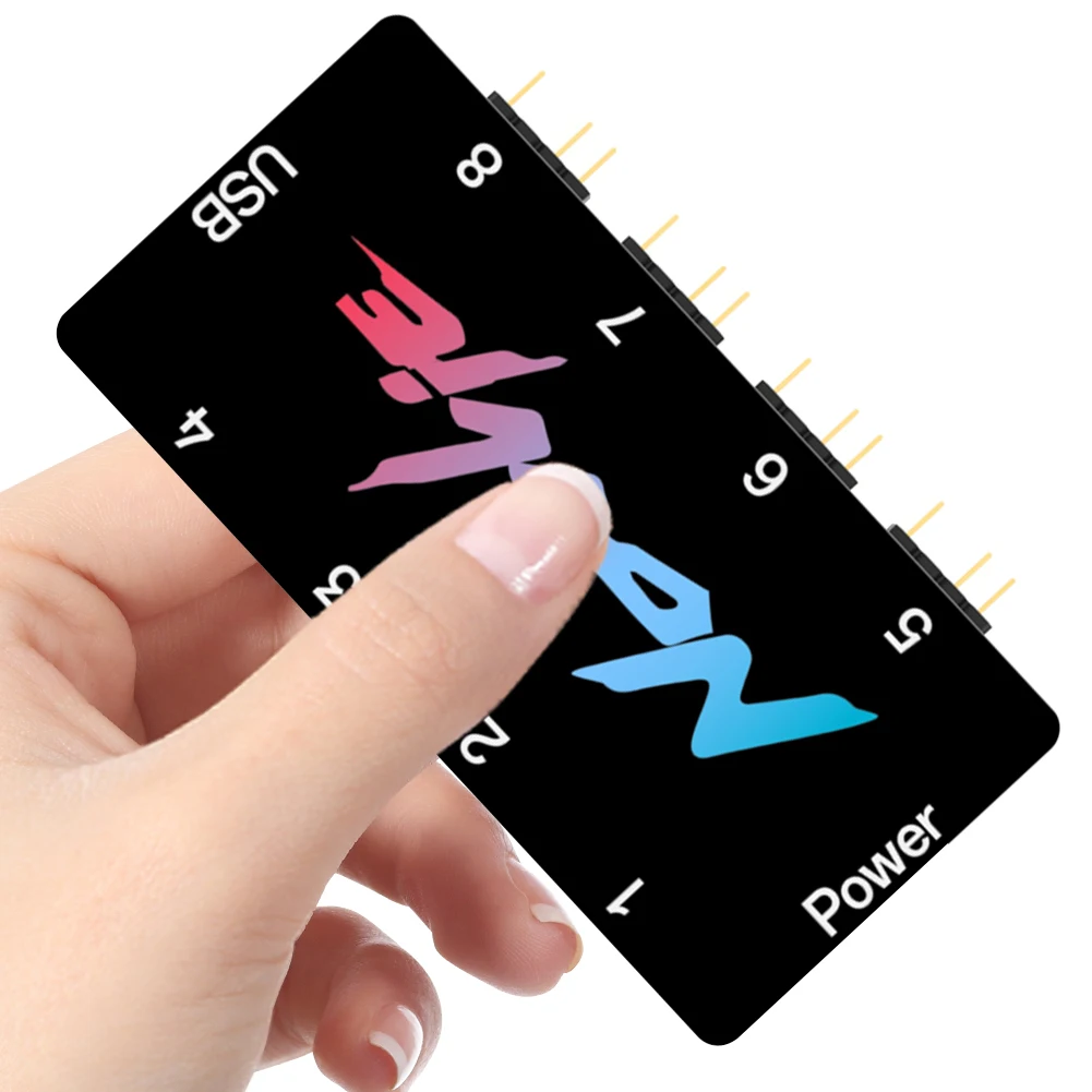 Controlador ARGB de 5V y 3 pines, divisor ARGB direccionable de 8 vías, compatible con señal RGB abierta, controlador HUB de ventilador de potencia RGBSATA para placa base - imagen 2