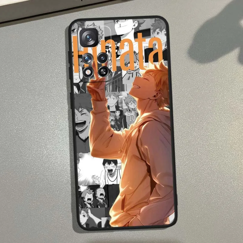 Shoyo Hinata Anime para Xiaomi Redmi Note 11T 11 11S 11SE 10 10T 10S 9S 9 9T 8T 8 Lite Pro Plus Max funda de teléfono negra - imagen 3