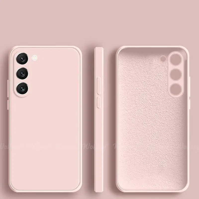 Para Samsung Galaxy S23 funda de silicona líquida de goma lisa Capa Protector de TPU para Samsung S23 Plus Ultra S22 S21 FE funda - imagen 3