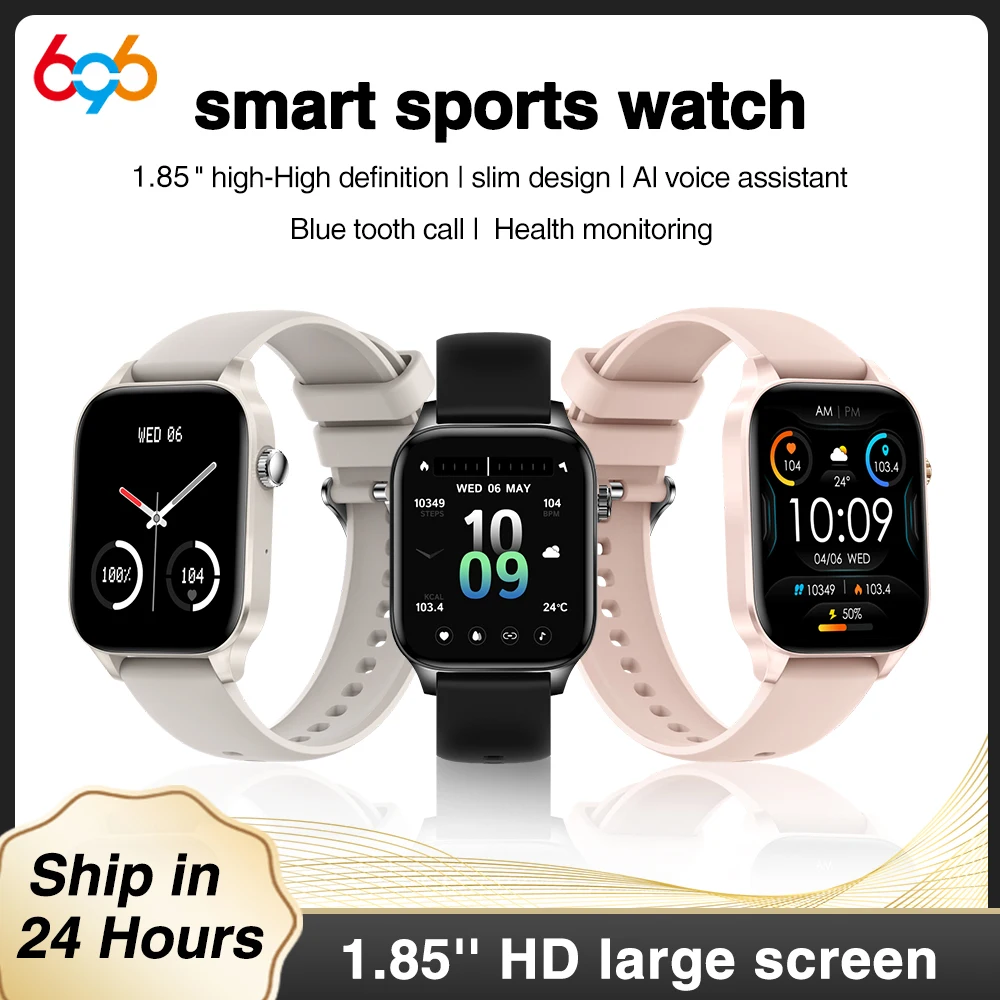 BT llamada Smartwatch 1,85 pulgadas 240*286 HD pantalla cuadrada 250mAh Battary relojes inteligentes deportes Control remoto Monitor de ritmo cardíaco durante el sueño