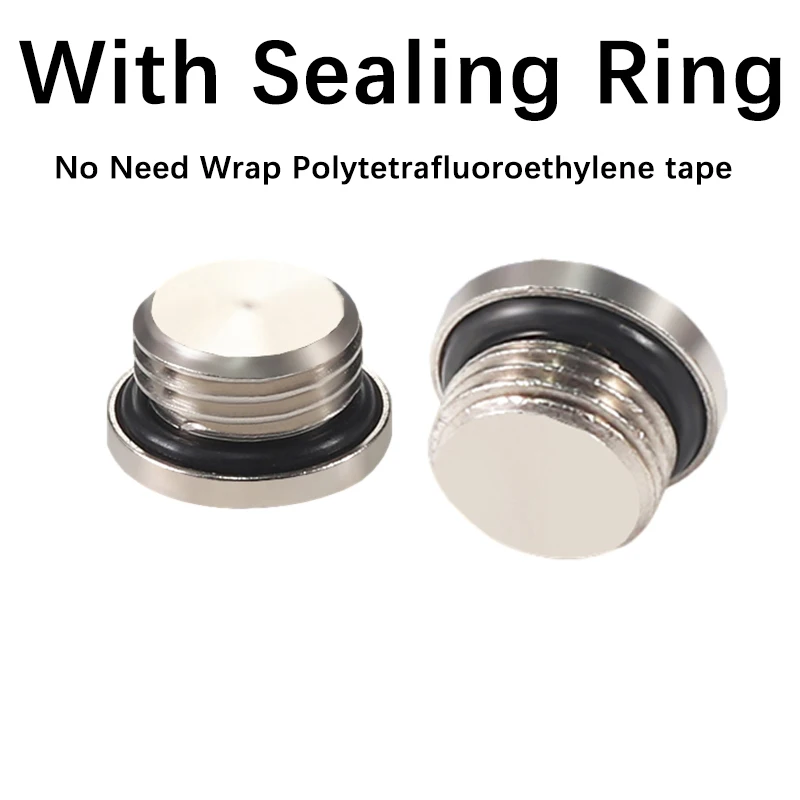 Tapón Hexagonal interior de latón, 10 piezas, M5, 1/8, 1/4, 3/8, 1/2, con anillo de sellado, tapa de extremo de hierro para enchufe de plástico neumático - imagen 3