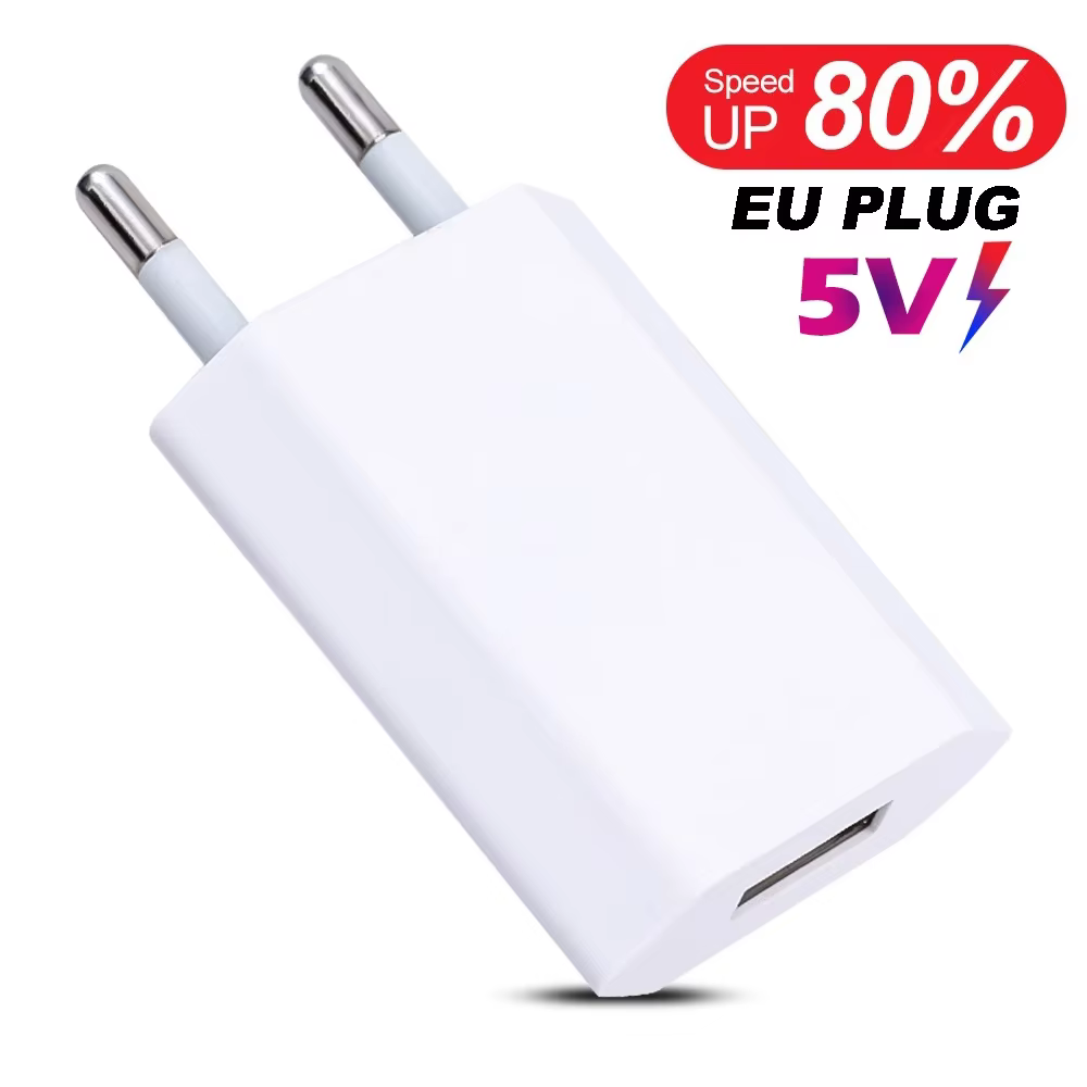 NNBILI-cargador Universal de pared para teléfono, adaptador de corriente de 5V, 1A, enchufe europeo, USB, para iPhone, Samsung, Xiaomi, Redmi, Google, Huawei, 1a 5 unidades - imagen 2