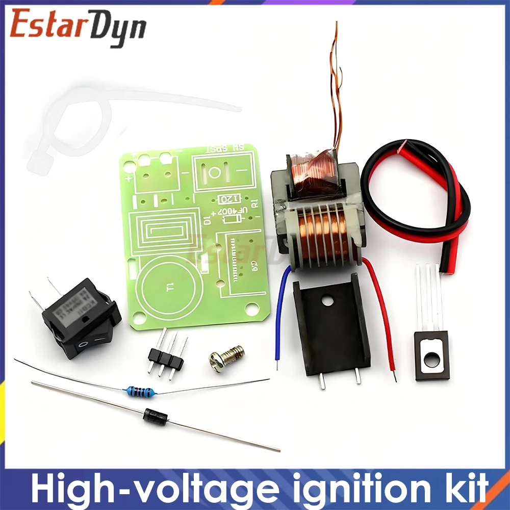 Generador de encendido de arco de alto voltaje, 15KV, CC de alta frecuencia, inversor de refuerzo, Kit de bricolaje 18650, transformador de núcleo en U, Suite de 3,7 V