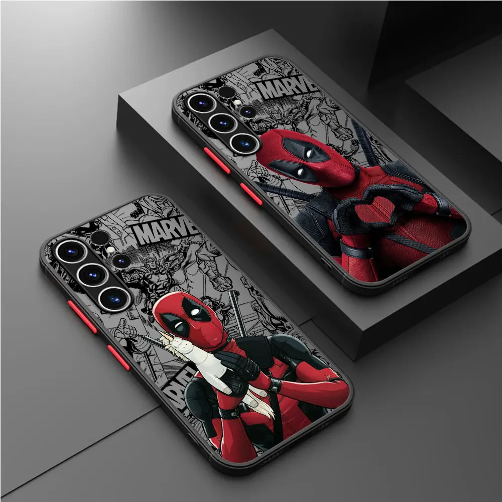 Funda de lujo Marvel Deadpool, funda dura para teléfono de PC para Samsung Galaxy S23 FE S9 S24 Plus S22 S23 Ultra S20 FE S10 Plus S21