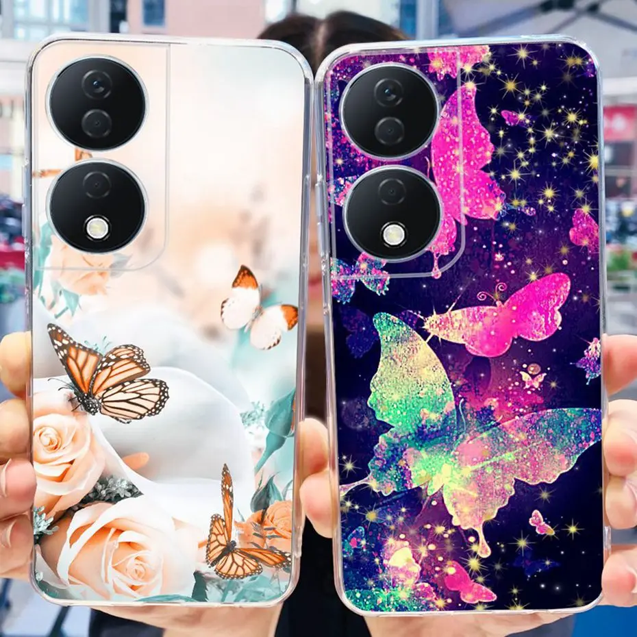 Funda para Honor X7b 2023, carcasa trasera de TPU de silicona suave, Gato bonito, dinosaurio pintado, parachoques de teléfono para Honor X7b X 7B 4G CLK-LX1 LX3 - imagen 4