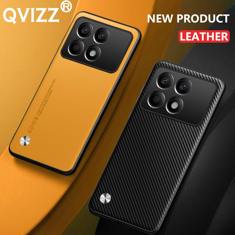 Funda de cuero para Xiaomi Poco X6 Pro, protector de silicona esmerilada de fibra de carbono, PocoX6Pro, 2311DRK48G, 2311DRK48I - imagen 4