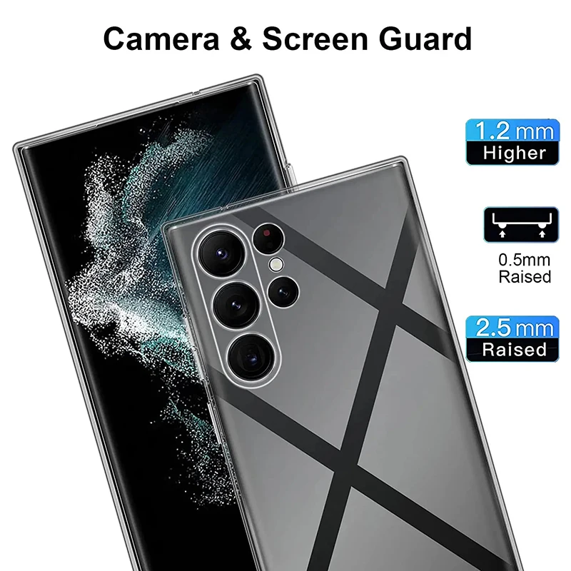 Funda transparente ultrafina para Samsung Galaxy S25 S24 S23 S22 S21 S20 Ultra Plus FE, funda transparente de silicona suave Galaxy S25 Ultra - imagen 2