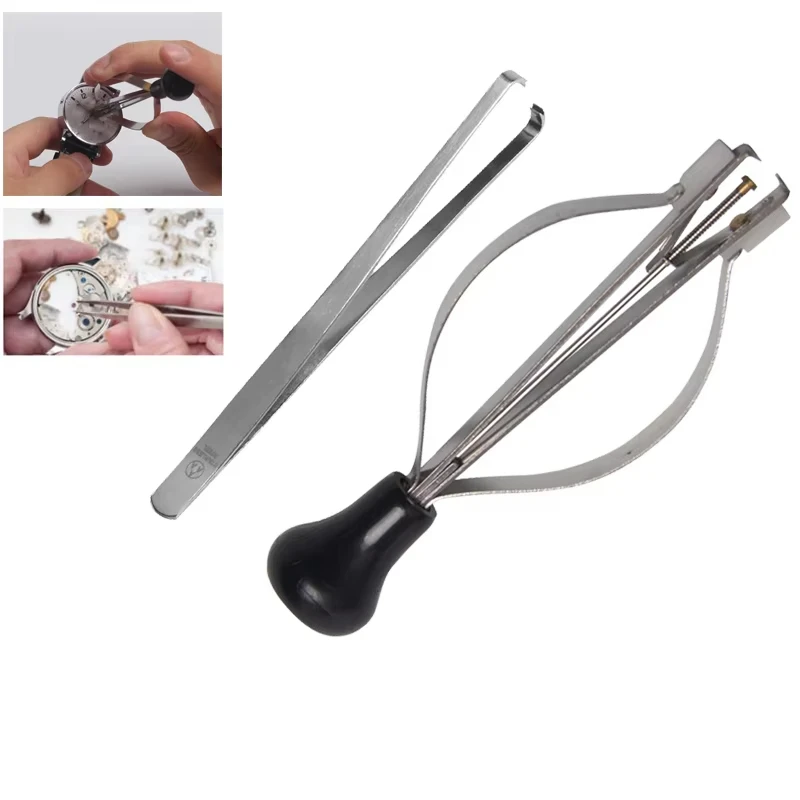 Prensador de aguja de mano para reloj, extractor de émbolo de reloj de pulsera portátil, piezas precisas, herramientas de reparación de relojero, máquina roja