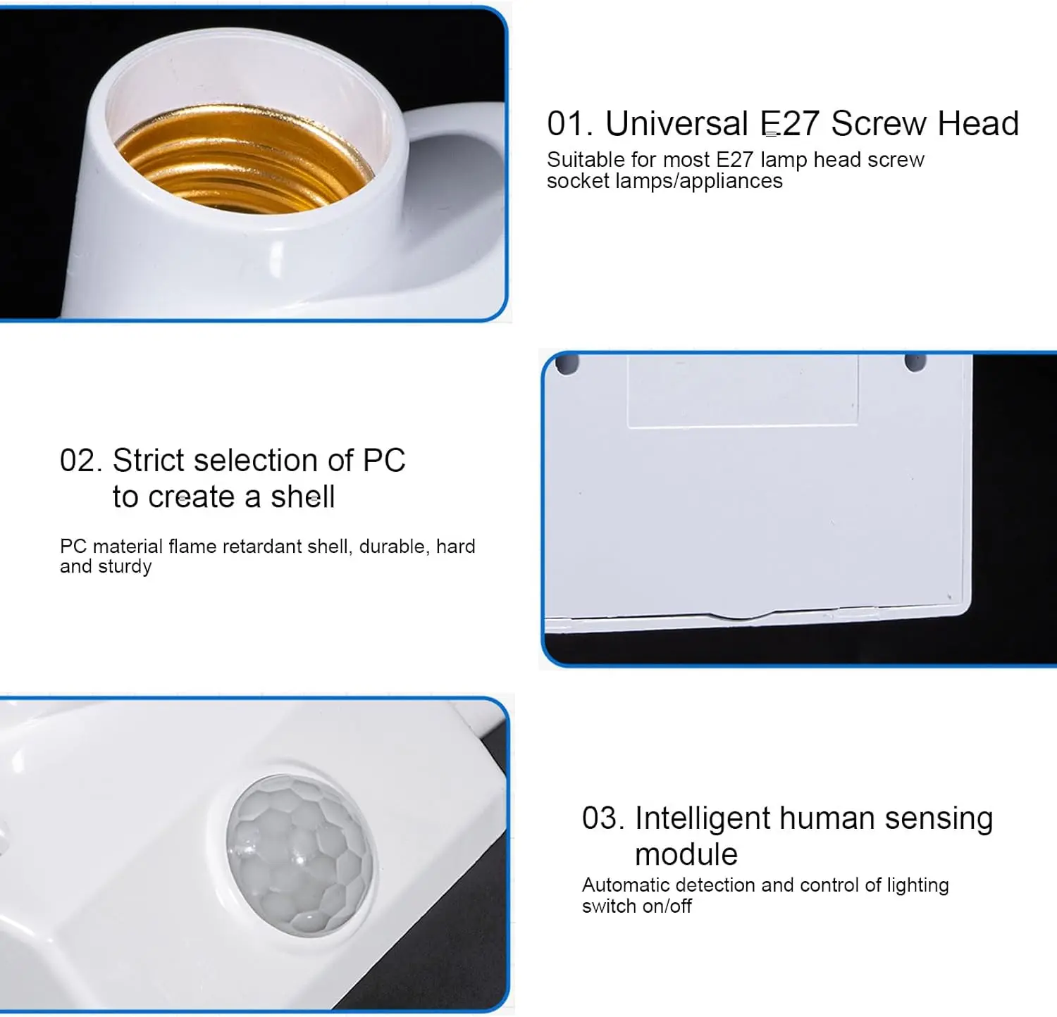 AC110-240V LED automático cuerpo humano infrarrojo Sensor IR portalámparas bombilla LED luz E27 Base portalámparas de pared - imagen 5