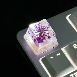 Tecla teclado mecánico transparente superior con flor real