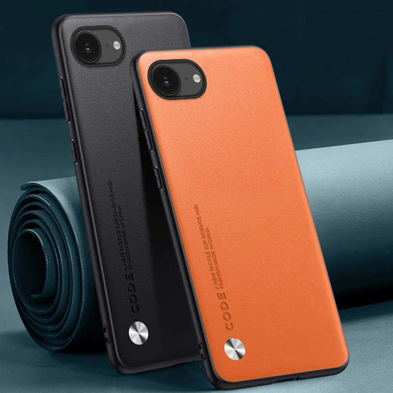 Funda de cuero PU de lujo para iPhone 16E, funda trasera de silicona a prueba de golpes, funda protectora para teléfono para iPhone 16 E iPhone16E iPhone16 E - imagen 3