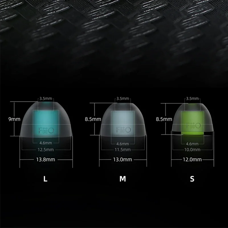 Almohadillas de repuesto de silicona FiiO HS18, compatibles con diámetro de tubo de sonido de 5,0-6,5mm FH7S/FH7/FD5/FH9, auriculares personalizados, 6 pares - imagen 3