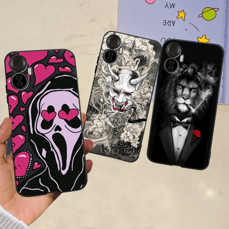 Funda Silicona ITEL Vision 5 Plus – Diseño Flores Negras Compatibilidad - imagen 3