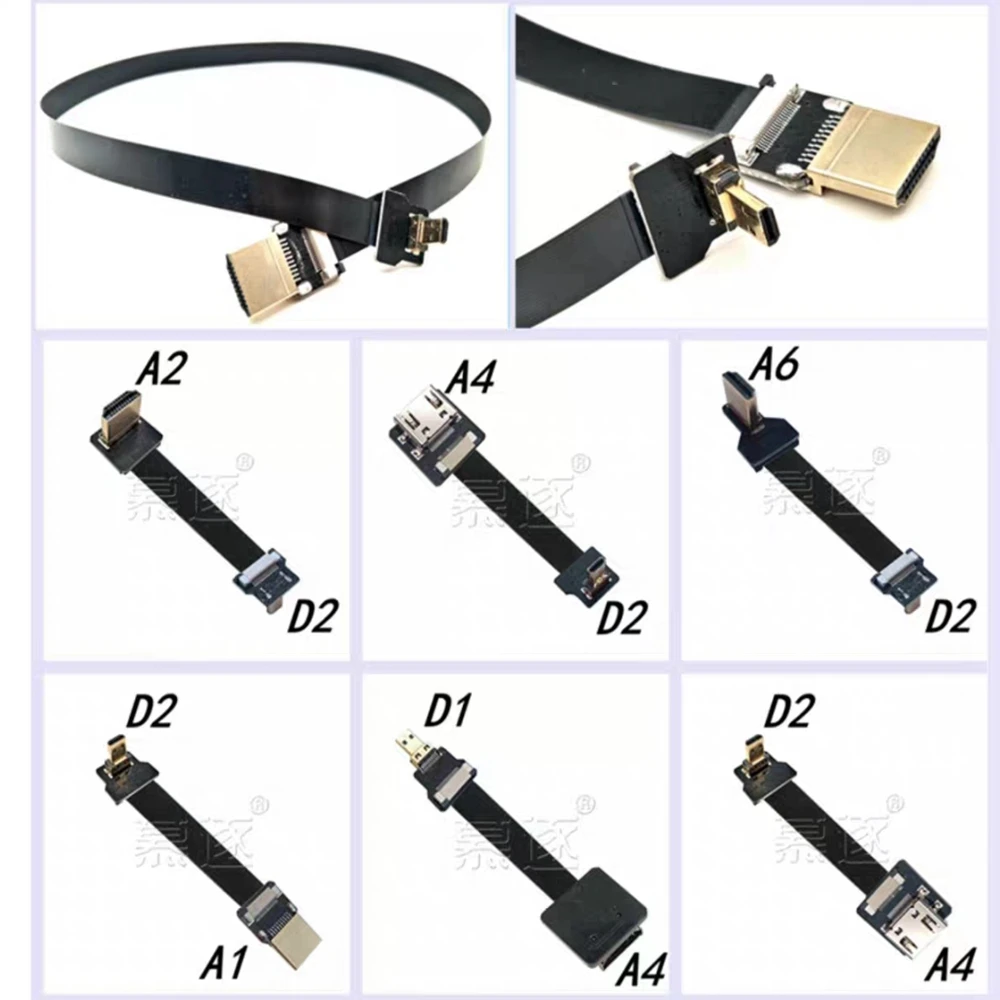 FPV Micro HDTV Compatible HDMI adaptador de 90 grados banda FPC Cable plano HD paso 20 pines para fotografía aérea multicóptero - imagen 3