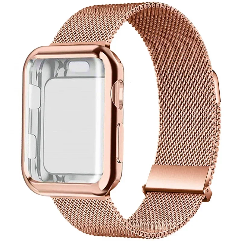 Funda y lazo milanés para Apple Watch, banda magnética de Metal de 44mm, 38mm, 42mm, 40mm, Series iwatch 9, 8, 7, 6, 5, 4, 3, SE, 45mm, 41mm - imagen 2