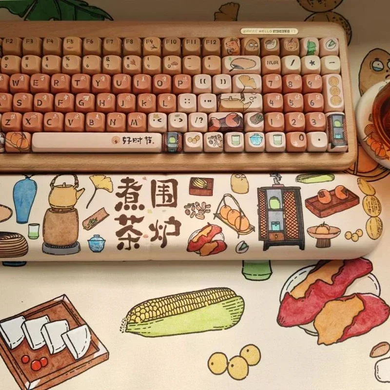 Coccer té alrededor de estufa teclas personalizadas PBT Cherry MOA KCA perfil Keycap lindo diseño Original punto tapa para teclado de juegos - imagen 5