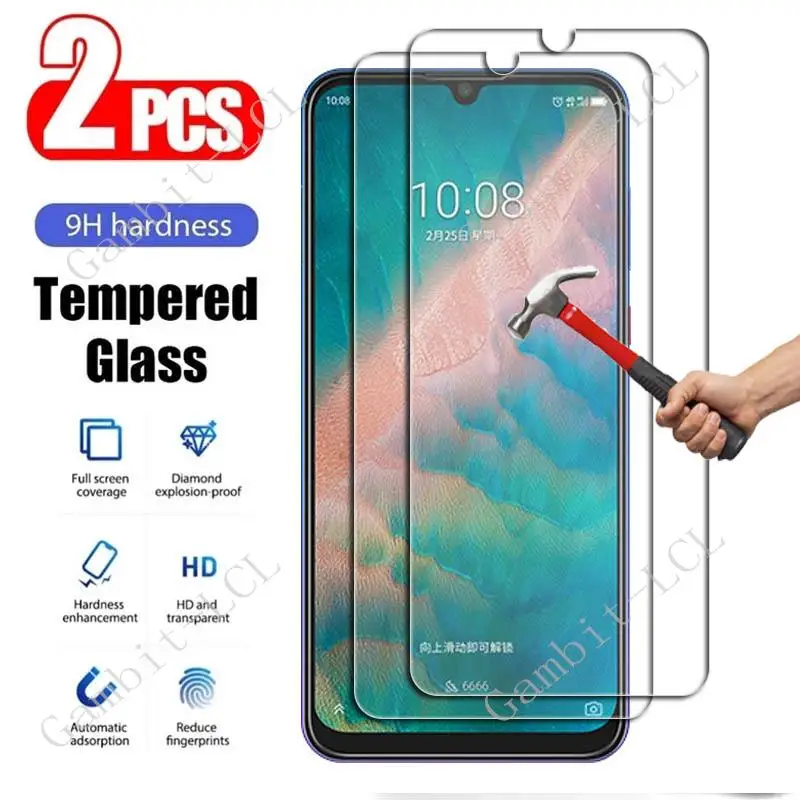 Protector de pantalla de vidrio templado para móvil, película protectora para ZTE Nubia RedMagic 6R Play 5G 5S 3 Blade V2020 Smart A5 2020 A7 2019 V10 V30 Vita, 2 uds.