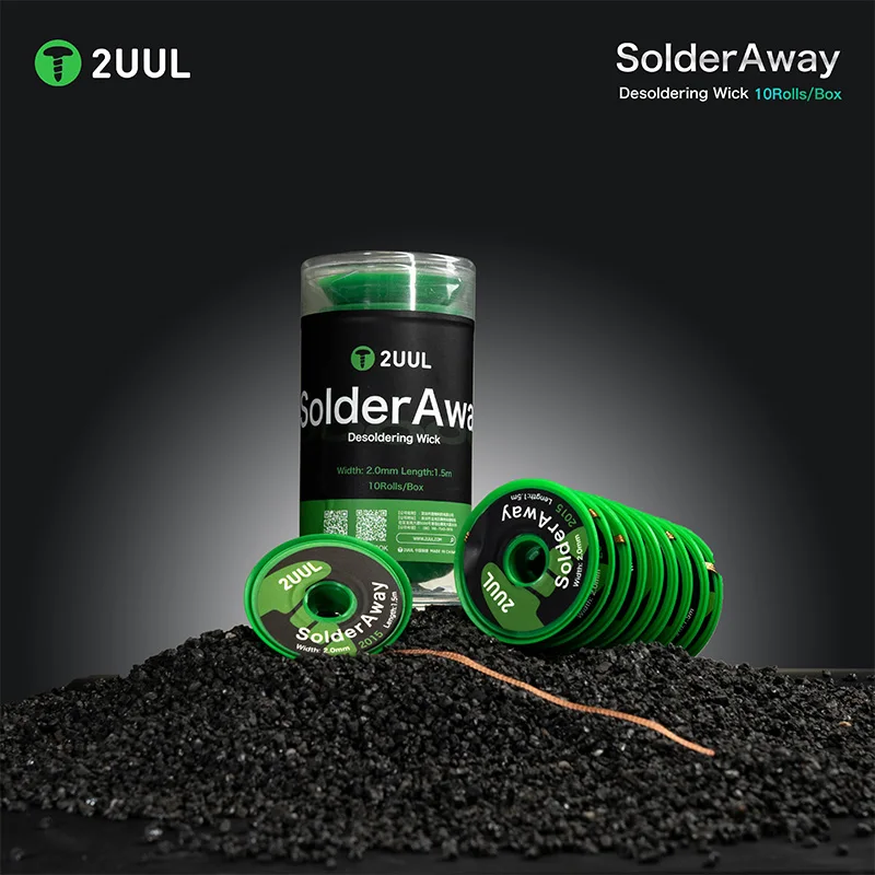 10 rollos/caja mecha para desoldar para teléfono móvil 2UUL DW11 soldadura PCB reparación soldadura colofonia limpieza alambre de flujo de soldadura - imagen 2