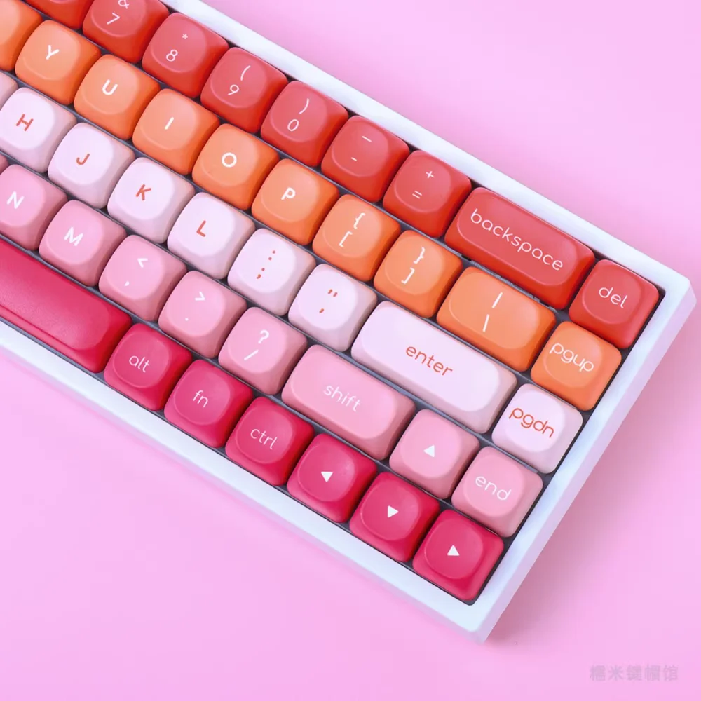 Teclas degradadas simples de 132 teclas, teclas de puesta de sol de primavera para teclados MX Switch, perfil MOA - imagen 4
