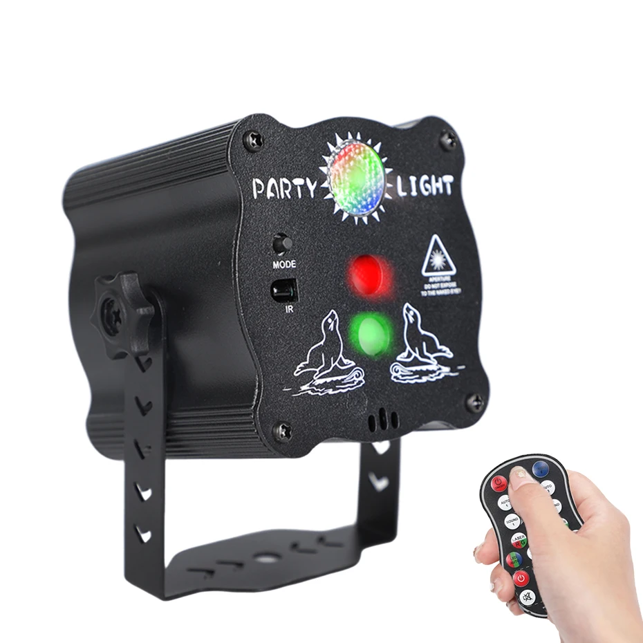 Máquina de Luces LED RGB con Activación por Sonido – Proyector Láser para Discoteca - imagen 4