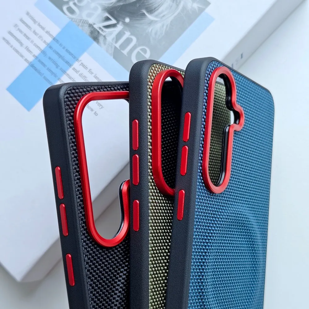 Para Samsung Galaxy S25 edge funda dura de cuero PU funda protectora trasera de carga inalámbrica magnética para Samsung S25 S24 Plus Ultra - imagen 3