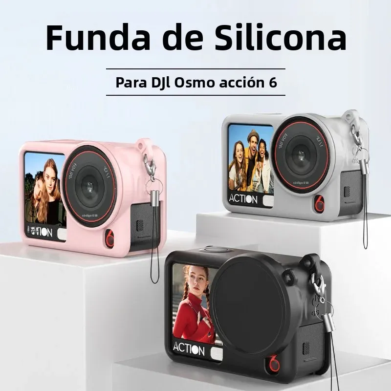Funda para DJI Osmo Action 6 cubierta de silicona con tapa protectora de lente para DJI Osmo Action6 accesorios de carcasa protectora antiarañazos