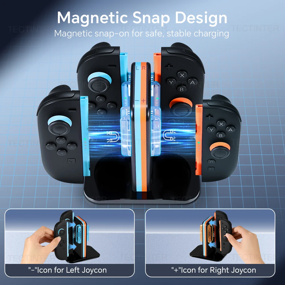Estación de carga 4 en 1 para Nintendo Switch 2, soporte de cargador rápido JoyCon para controlador NS Switch 2, accesorios para mando - imagen 4