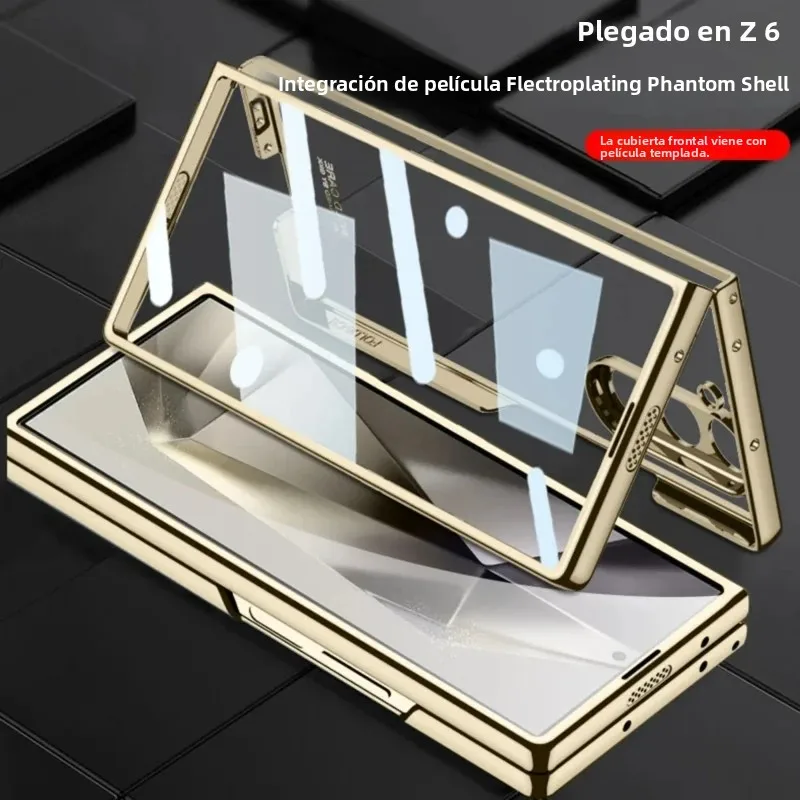 Para Samsung Galaxy Z Fold 7 funda ultrafina galvanizada transparente con película templada a prueba de golpes accesorios de cubierta trasera dura - imagen 5