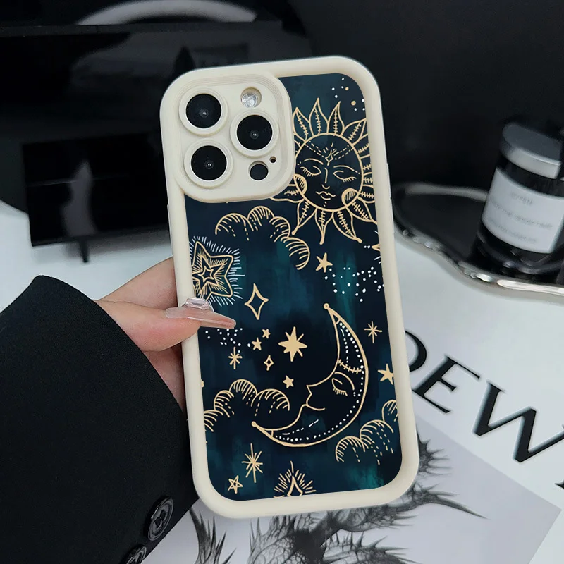 Para Xiaomi Poco F7 F6 F5 Pro 5G Funda Luna sol diseño impreso mate Funda de silicona para Poco M6 Pro 4G X3 X5 X6 X7 Funda suave de TPU - imagen 2