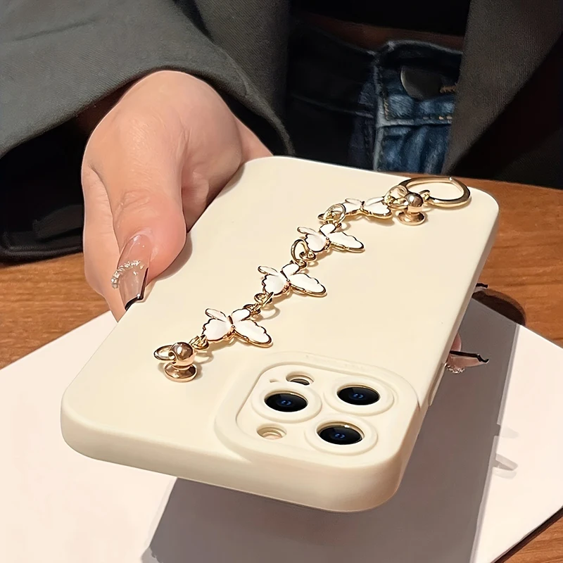 Funda de teléfono con cadena de mariposa blanca y negra para Xiaomi Redmi Note 14 13 12 11 Pro Plus 4G 5G 12S 11S 10S Redmi 13C 14C - imagen 2