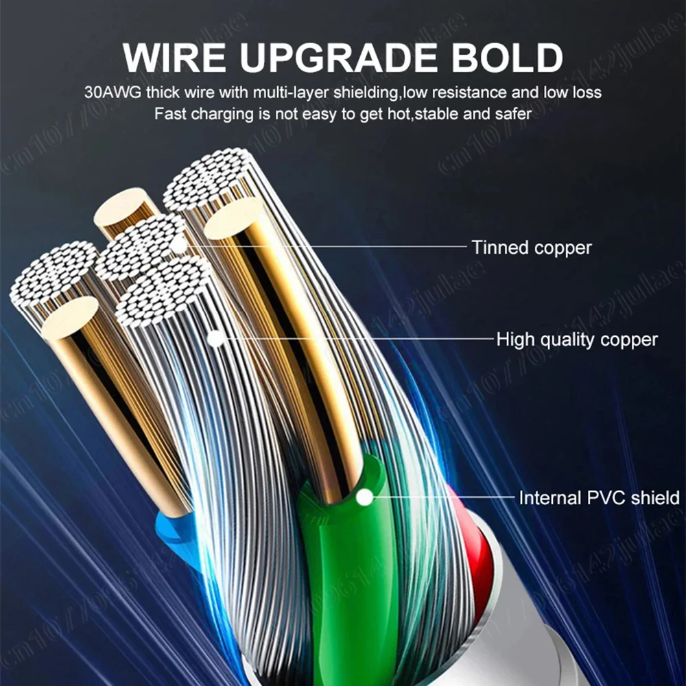 Cable de carga rápida de 100W, Cable USB tipo C de 20W, cable USBA a TypeC para Xiaomi, Redmi, POCO, Samsung, Huawei, Oneplus, accesorios - imagen 5